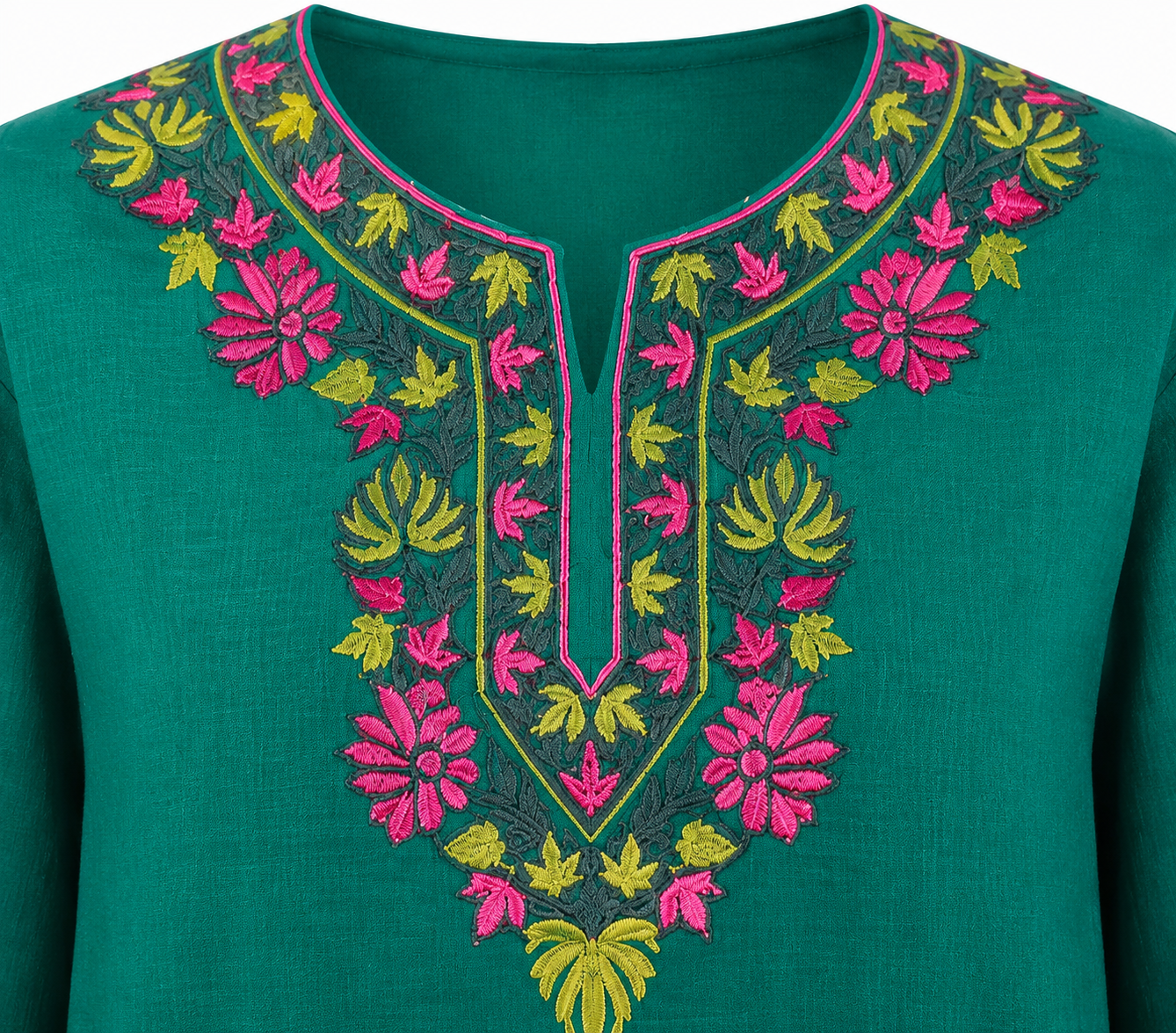 Kashmir Aari cotton Co-Ord Set | Dark Teal